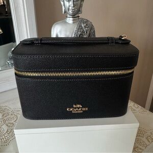 Coach | Black Leather Cosmetic Case